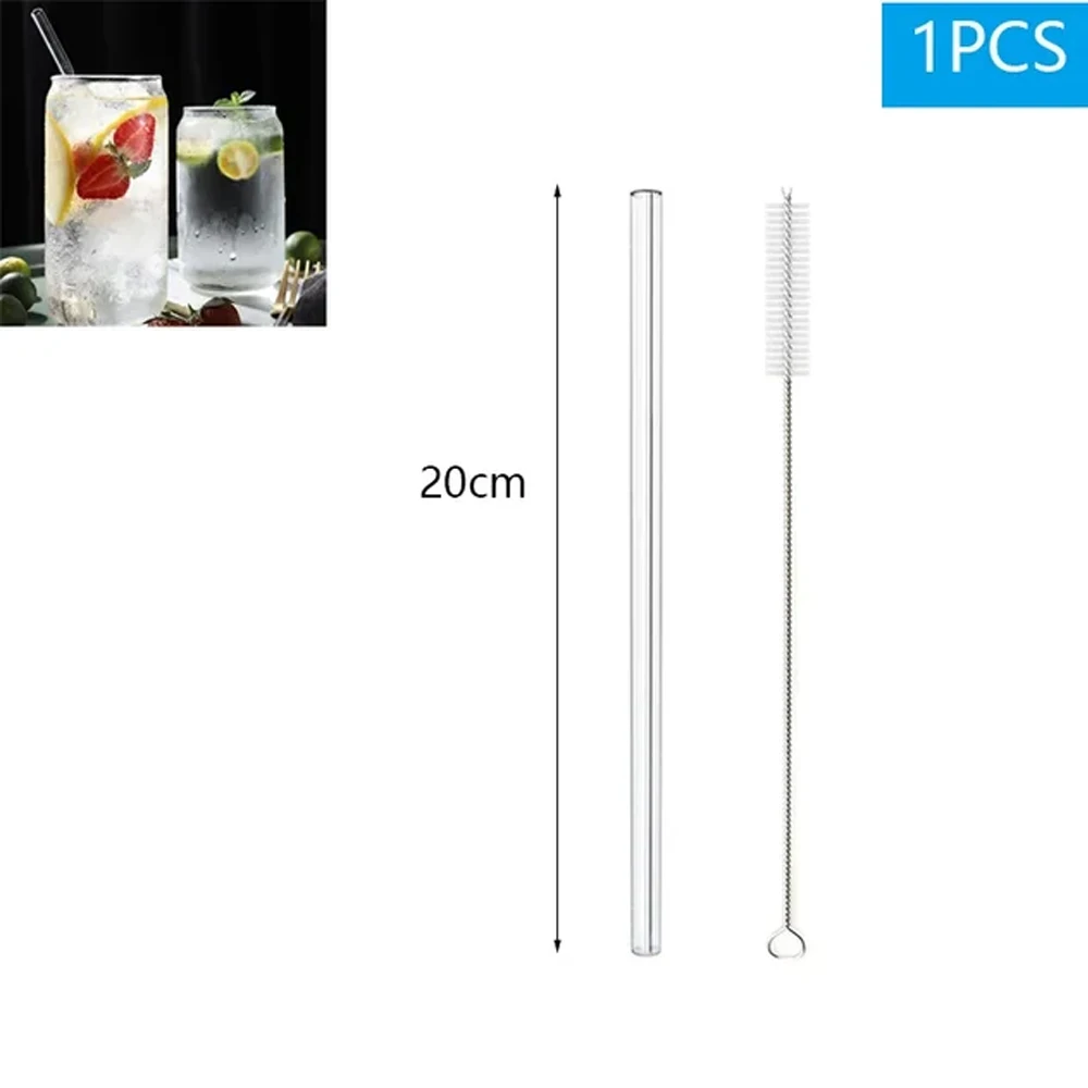 Paille en verre pour Smoothie réutilisable, pailles à boire transparentes pour Smoothie, Milkshakes, paille à boissons , 1 à 10 pièces: BLEU CIEL