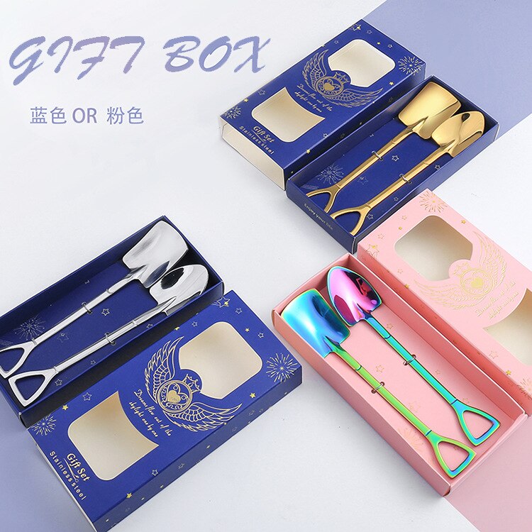 Beautifully packaged coffee spoon tea spoon stirring stainless steel spoon set watermelon dessert ice cream spoon
