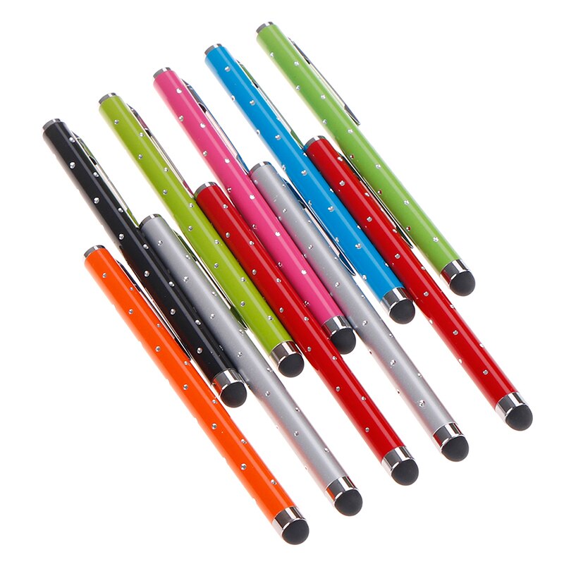 2x rhinestone capacitive touch microfiber stylus pen touch for pad phone