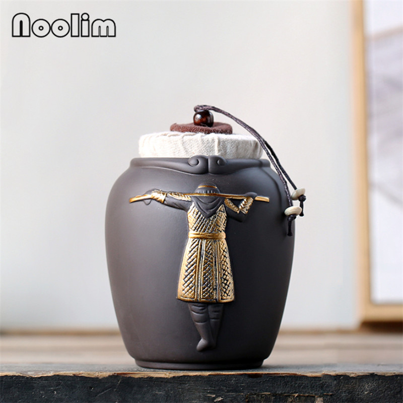 Purpurowa glina mała małrocznie król herbata nosiciel kijów golfowych ceramiczny zbiornik domowy kuchnia zamknięta puszka pudełeczko przenośne kanistry: B