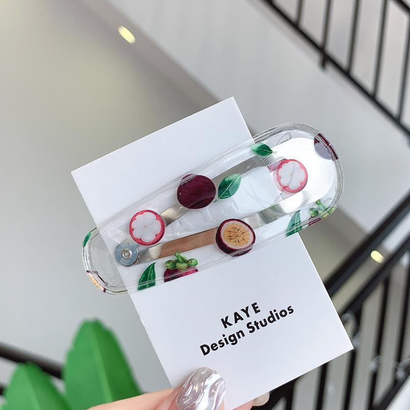 Horquillas de frutas transparentes bonitas, pinzas para el pelo en forma de gota para niñas, tocado con dibujo de nube para niños, accesorios geométricos para el cabello para niños
