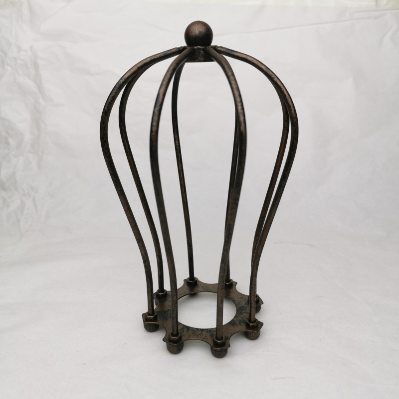 E27 schaduw zwart afgewerkt ijzeren edison lampenkap vintage verlichting kooi schaduw met fitting DIY lampaccessoires: Blauw