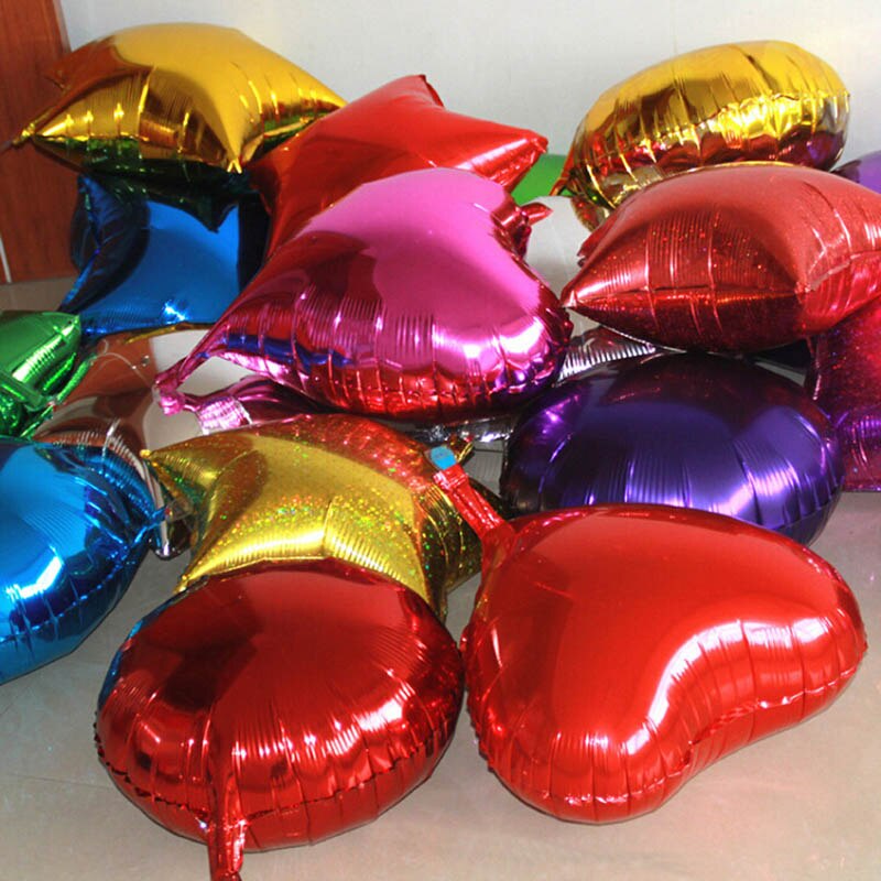 Globos románticos de boda de 18 pulgadas con forma de corazón, globo de aluminio, decoración boda inflable, de cumpleaños, globo de helio