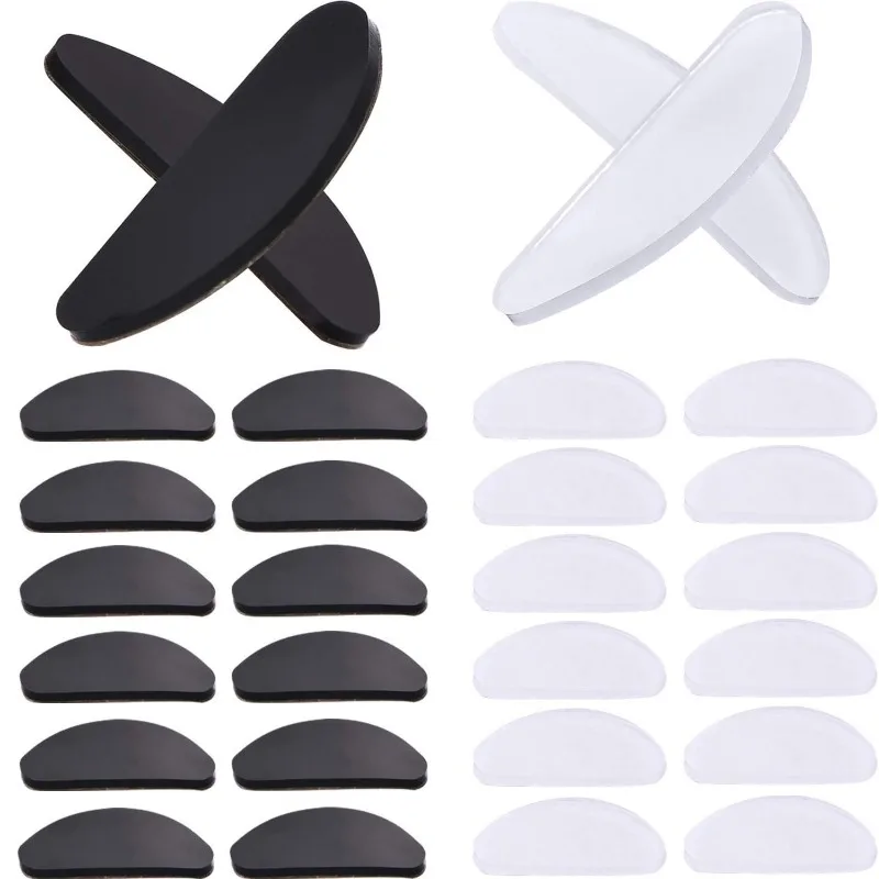 Almofadas de nariz de óculos de silicone invisível antiderrapante almofadas de nariz macias auto adesivo suporte de nariz almofadas adesivas acessórios de óculos