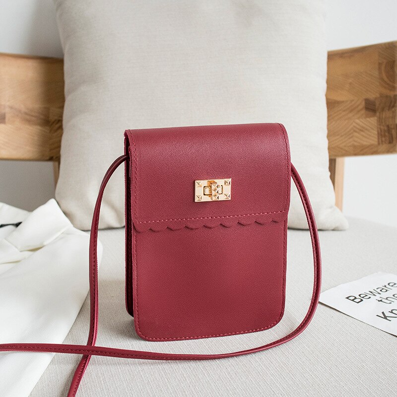 Mini sac à bandoulière rétro Simple pour femmes, nouvelle , sac pour téléphone portable, mignon, en cuir PU, sacoche en métal, enveloppe: Rouge