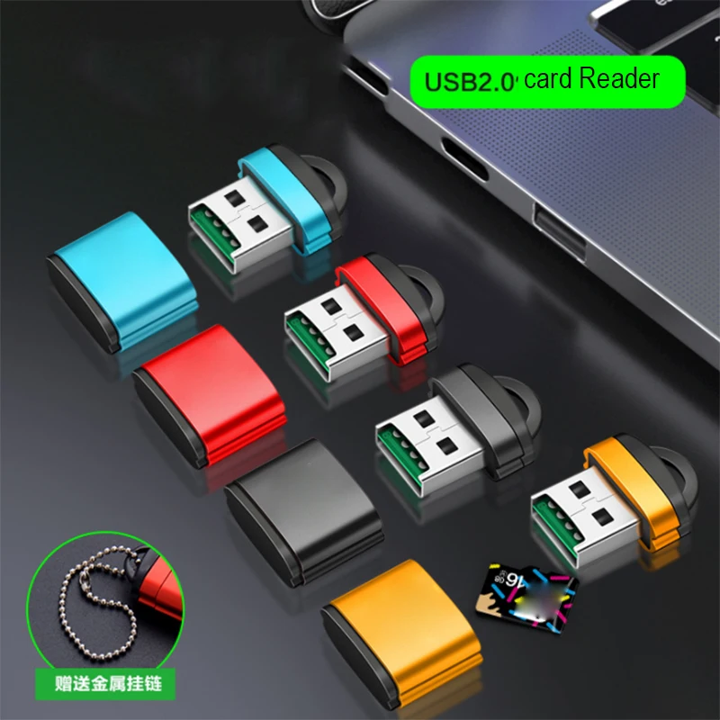 Voor USB Micro SD/TF-kaartlezer USB 2.0 Mini mobiele telefoon Geheugenkaartlezer Hoge snelheid USB-adapter voor laptopaccessoires