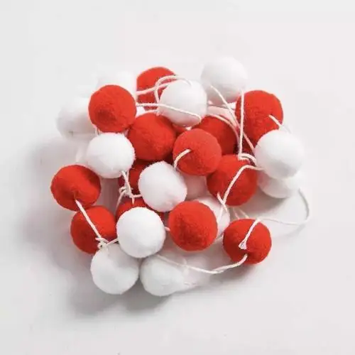 Bolas de lana de 2M, decoraciones de dormitorio hechas a mano, decoración de pared de Halloween, adorno para fiestas de Navidad, colgante, guirnalda de pompones: Azul