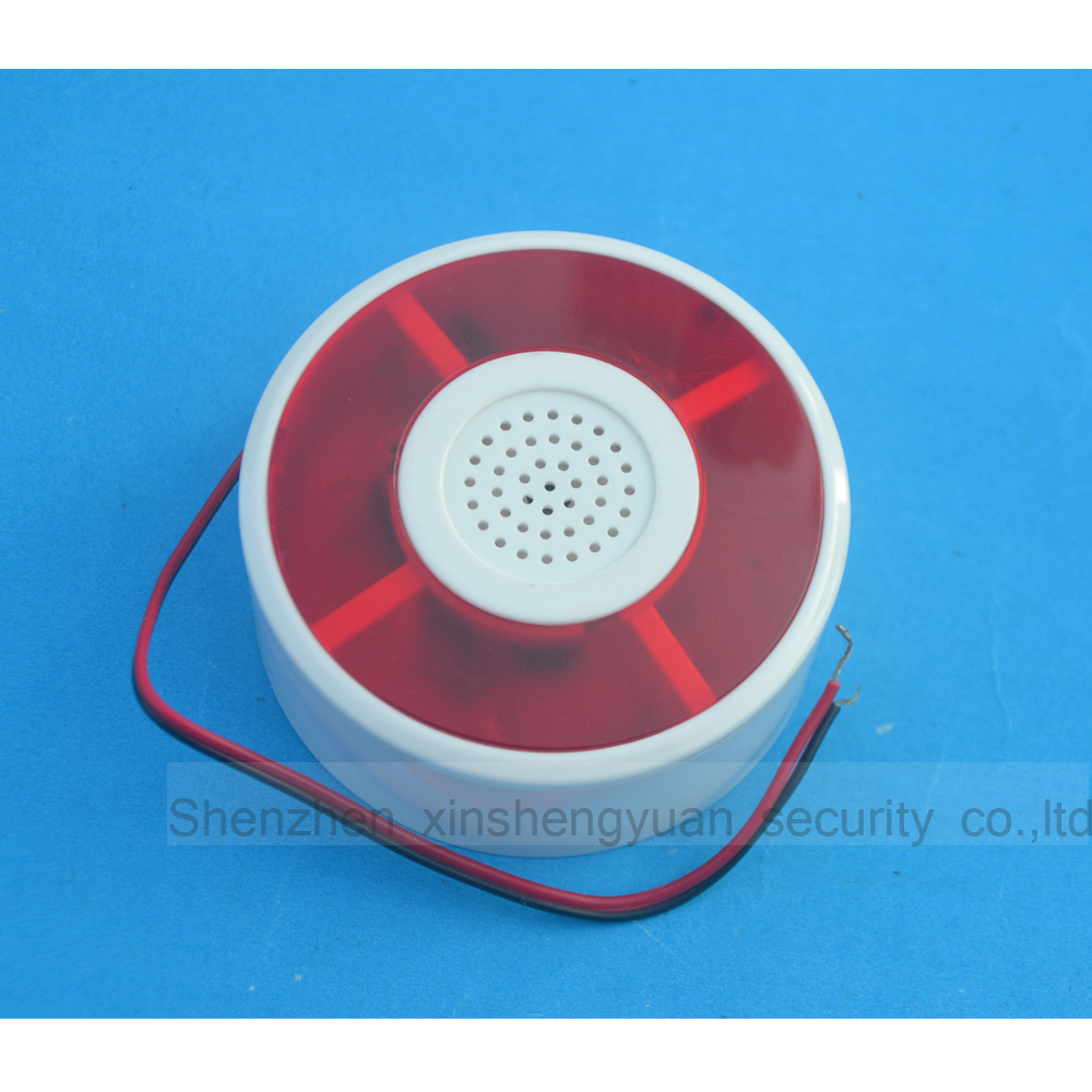 Wired Sound Alarm Strobe Flashing Light Siren Home Security System