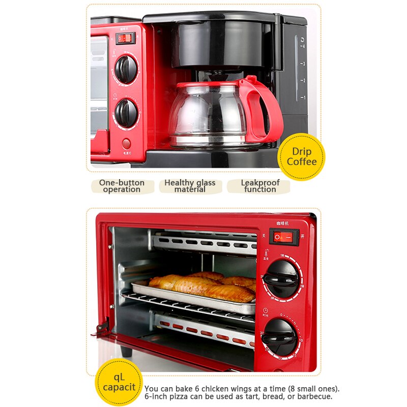 Machine à petit déjeuner multifonction 3 en 1, café au four, une Machine à petit déjeuner haute puissance ZG