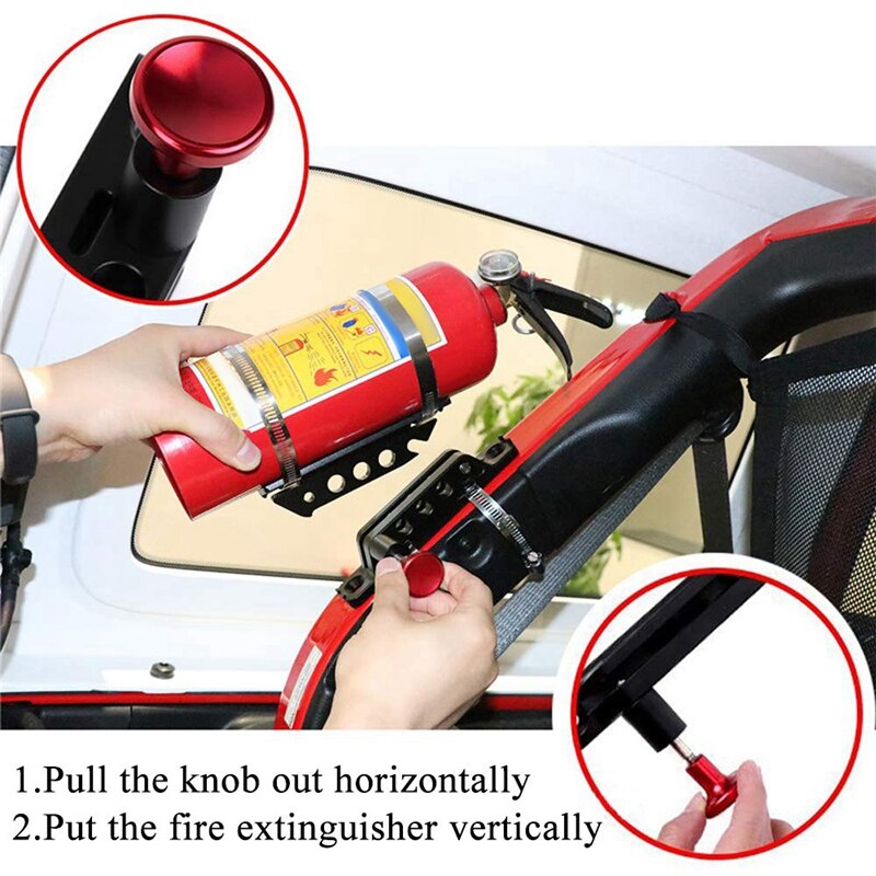 Brannslukningsfeste flaskeholder aluminium for jeep wrangler for jk jku jl lj tj utv veltebøyle for can am for bobil