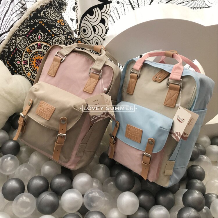 Donut double shoulder bags ins outdoor men and women leisure travel large capacity backpack waterproof nylon cloth