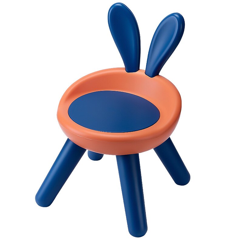 Kinderen Stoel Rugleuning Kruk Baby Kleine Bench Cartoon Konijn Herten Babyzitje Plastic Eetkamerstoel Voor Huishoudelijke Kleuterschool: Orange Rabbit Hard