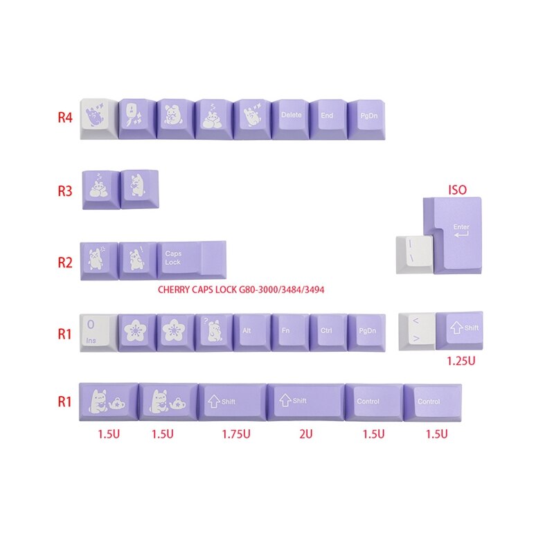135 Key/Set Tuzi Theme PBT Dye Subbed Keycap for MX Switch FL980 Mechanical Keyboard Gmk Keycap Key Caps