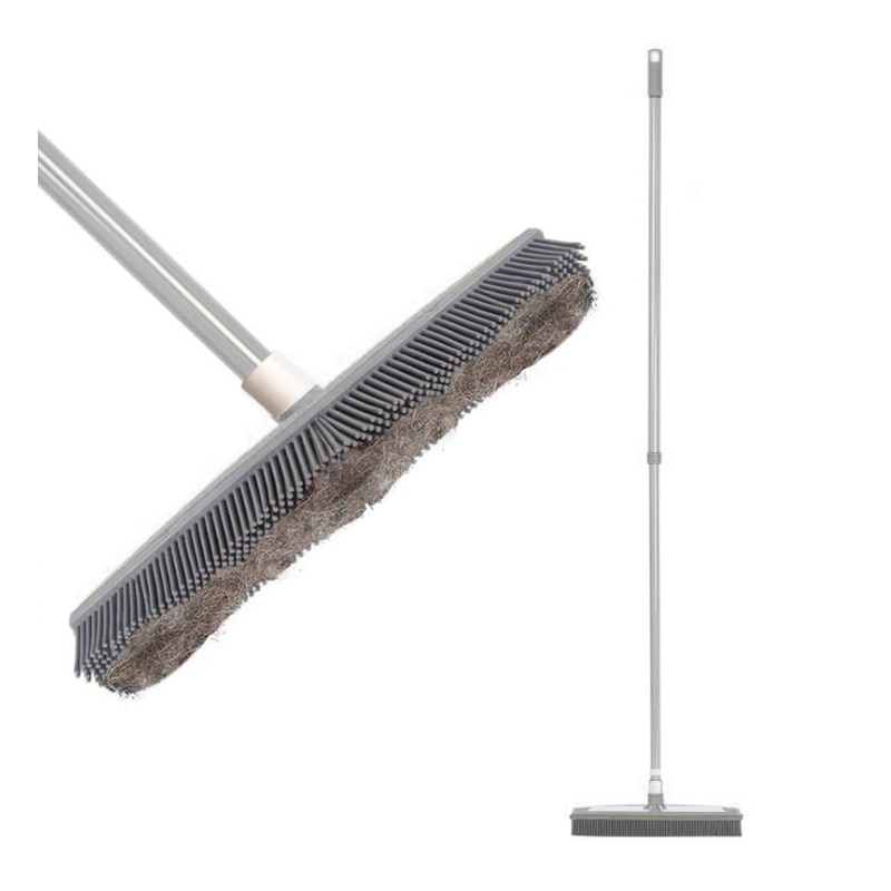 Telescopische wonderrubberen bezem voor huisdierenhaar, vloerveger voor huishoudelijk gebruik, tapijtreiniger, magische bezem, dweil voor het wassen van vloeren en ramen