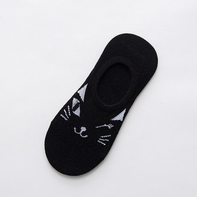 Epous sokker kvinder sød kawaii streetwear sommer forår dyreprint sox tegneserie kat lav ankel usynlig hjemmesko pige: 12