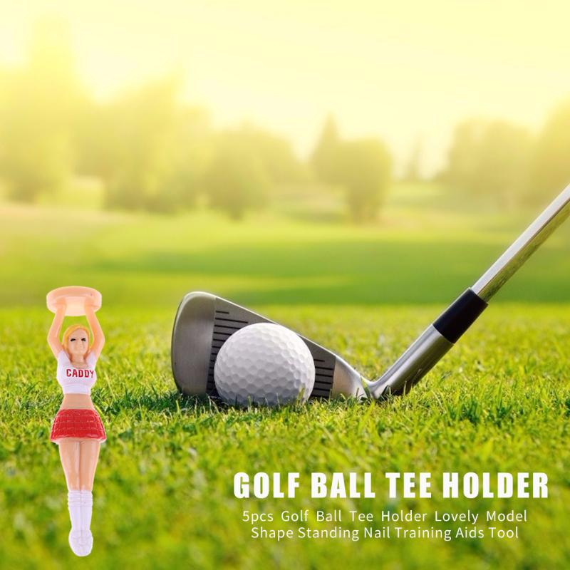 5 uds belleza animadora modelo en forma de pelota de Golf soporte de Tee práctica pelotas de Golf de pie de formación artículos auxiliares