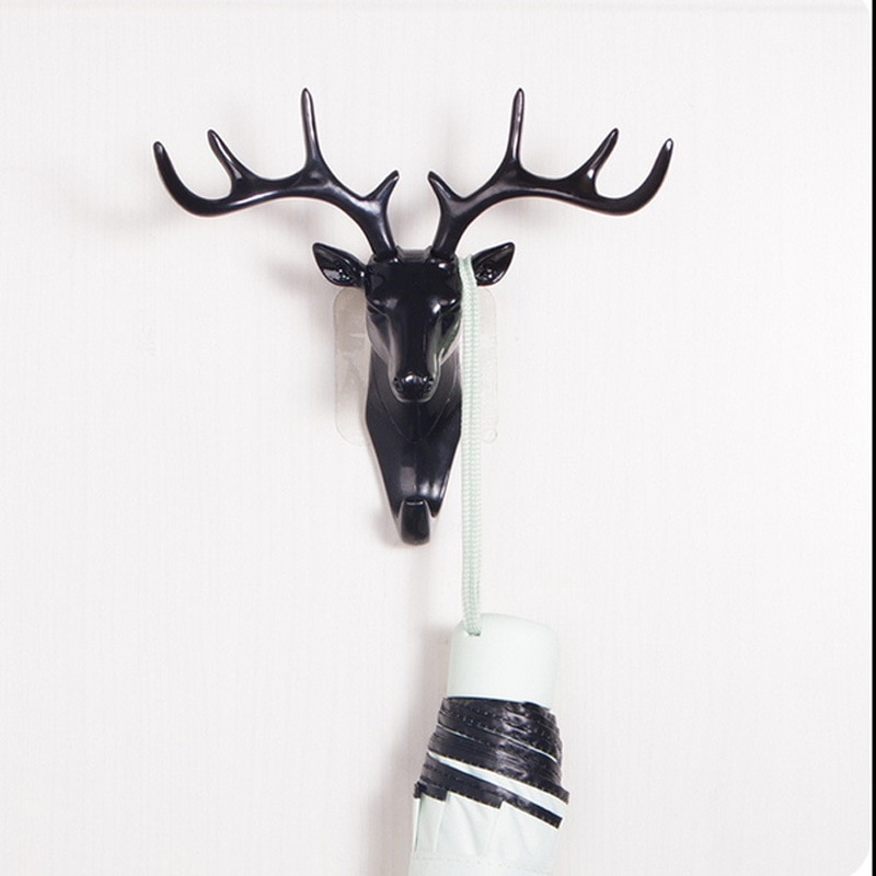 Elch Kopf Zauberstab Montiert Tasche Aufhänger Geweih Haken Selbstklebenden Aufhänger Tasche Schlüssel klebrig Halfter Weihnachten Hirsch Horn Haken
