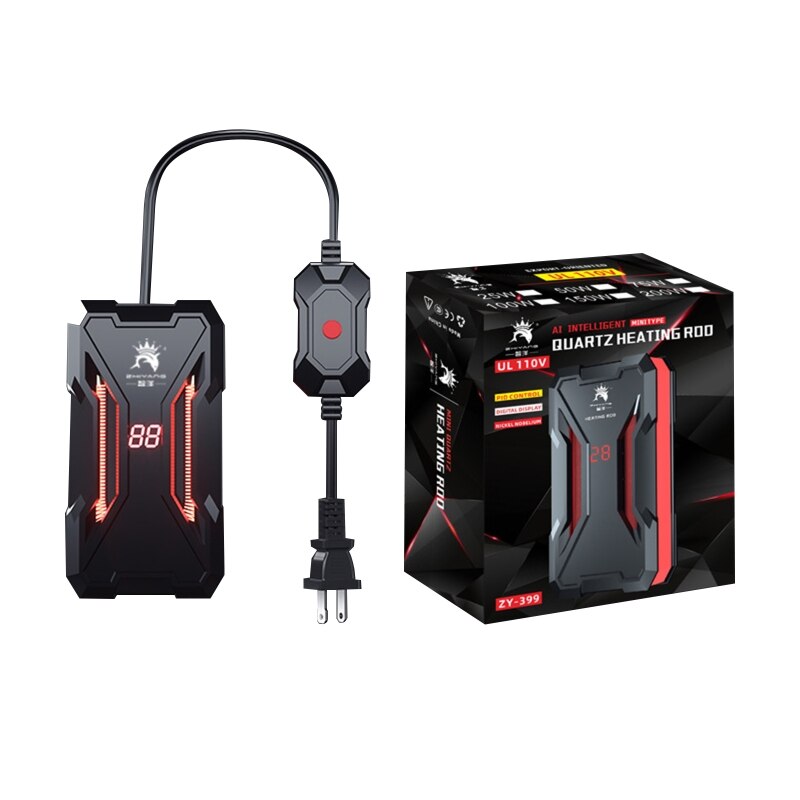 Aquarium Submersible Heater Fish Tank LCD Display Digital Adjustable Water Heating Rod Constant Temperature Control: C-US