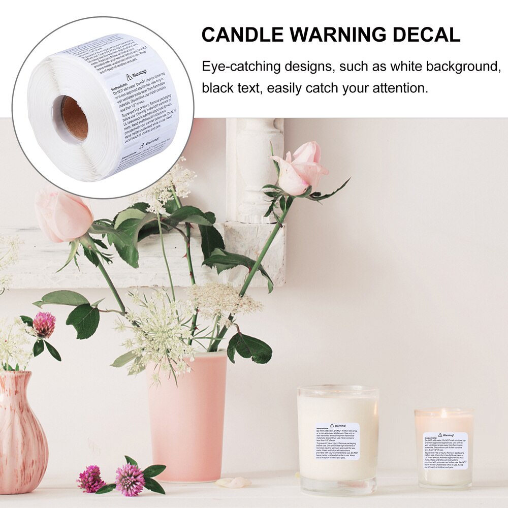 1 Roll Wax Melt Warning Labels Candle Warning Stickers Candle Warning Labels