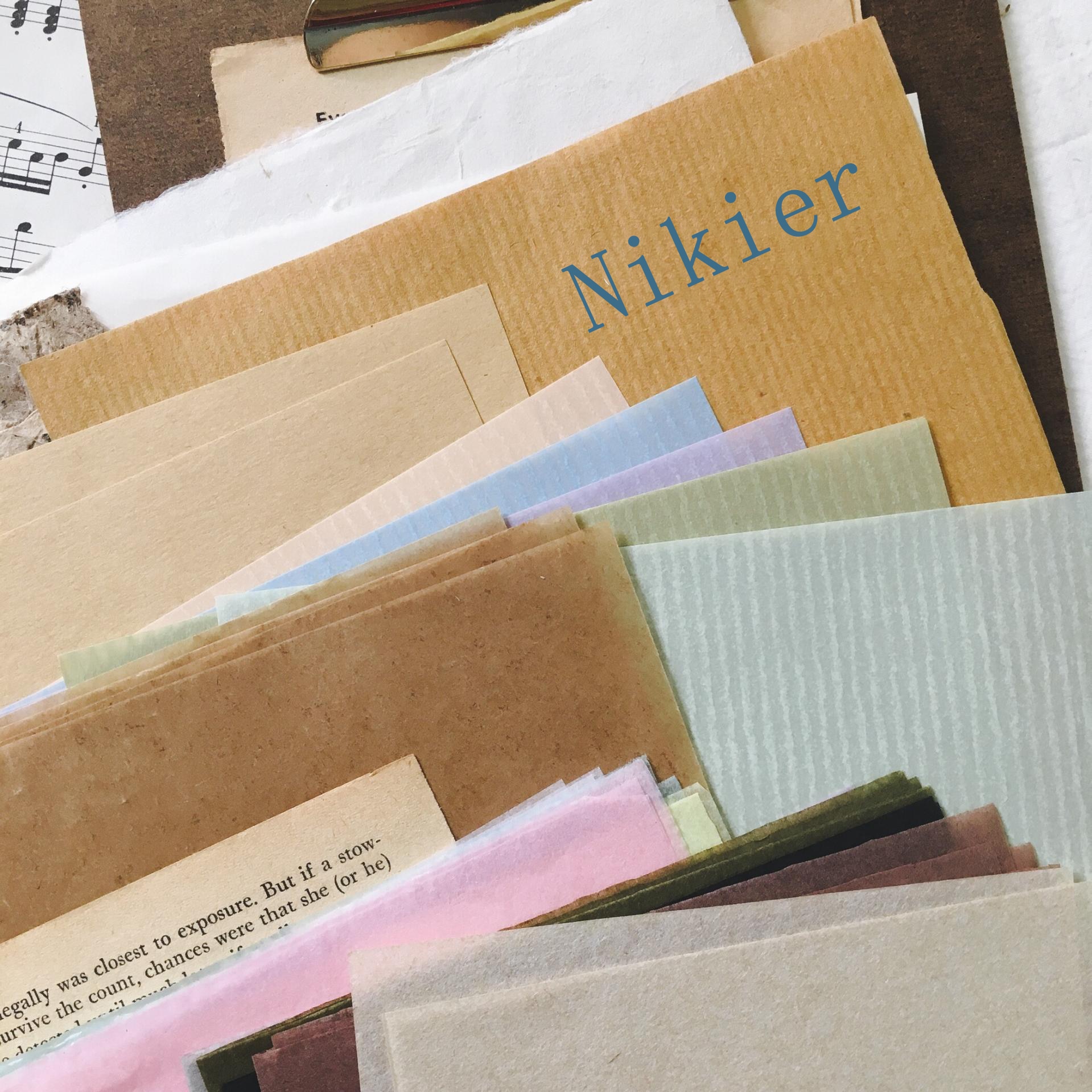 56 sheets\package Vintage English Book\Old Textbook Retro Handwritten Plaid\Acid\Kraft Paper Material DIY Card Making/Journaling