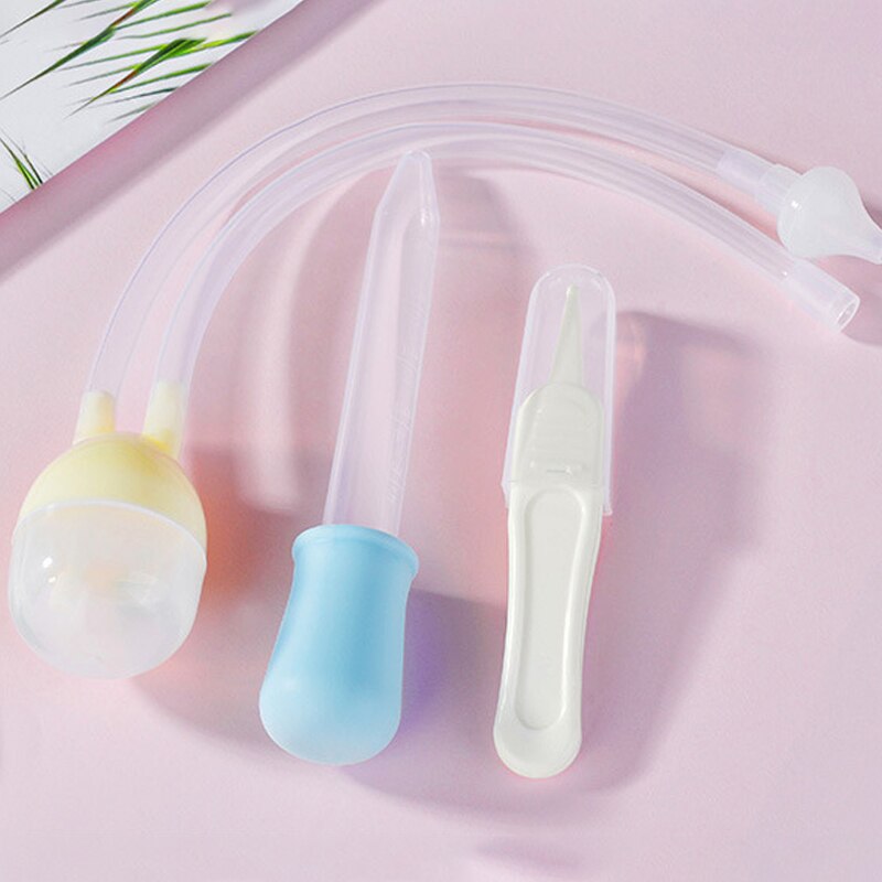 1Set U-Vormige Baby Neuszuiger Siliconen + Pp Neus Aspirator Anti-Terugstroom Veiligheid Baby Babysnuiter zachte Stro Baby Care Pak