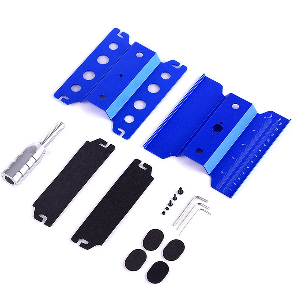 Herramienta de coche RC, soporte de trabajo de elevación, plataforma de montaje, estación de reparación giratoria de 360 grados para coche trepador de Buggy 1/10 1/8: Azul cielo
