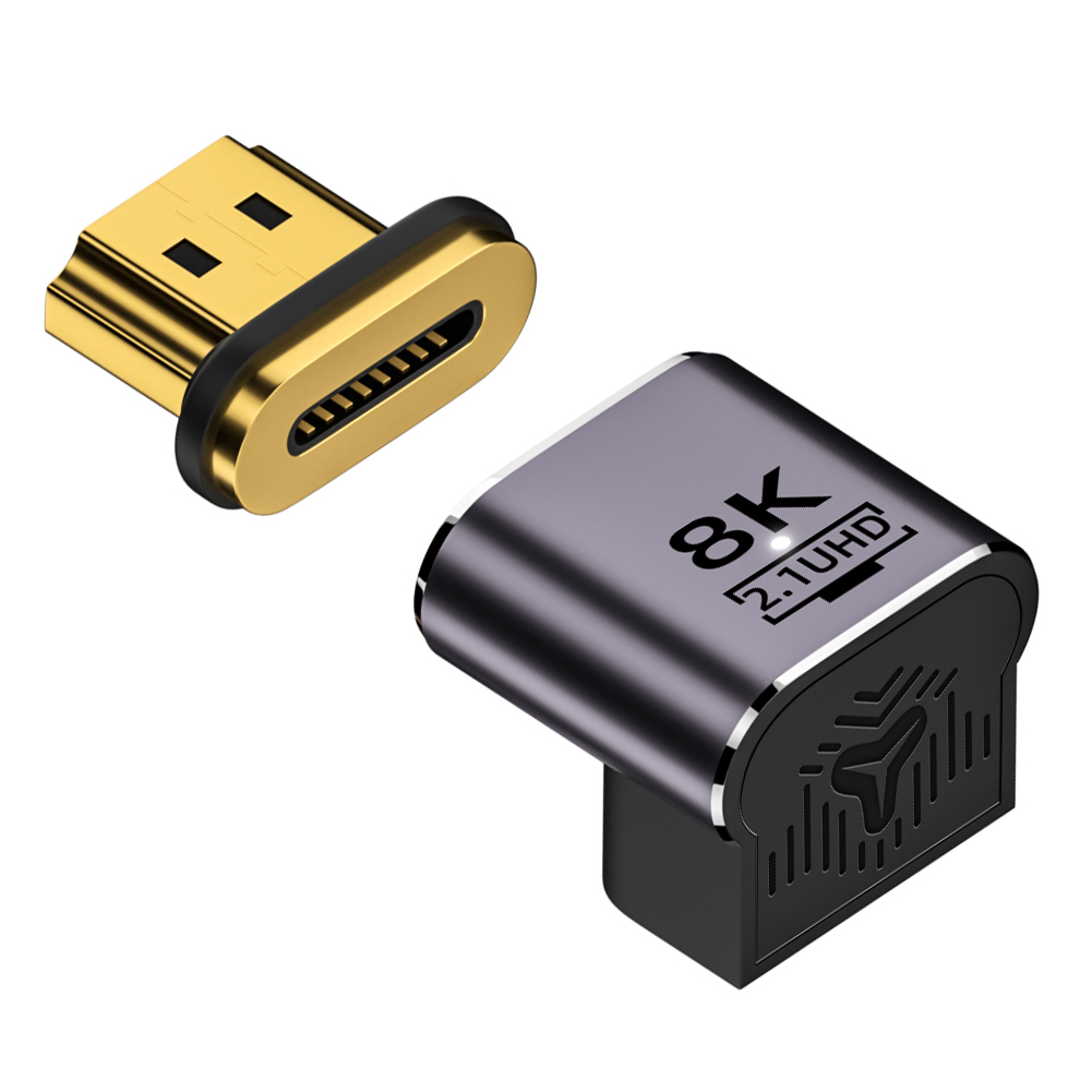 Adaptateur magnétique 2.1, 8K, Compatible HDMI, Extension magnétique, 8K/60Hz, 4K/120Hz, 48Gbps, pour ordinateur portable HDTV: WHITE