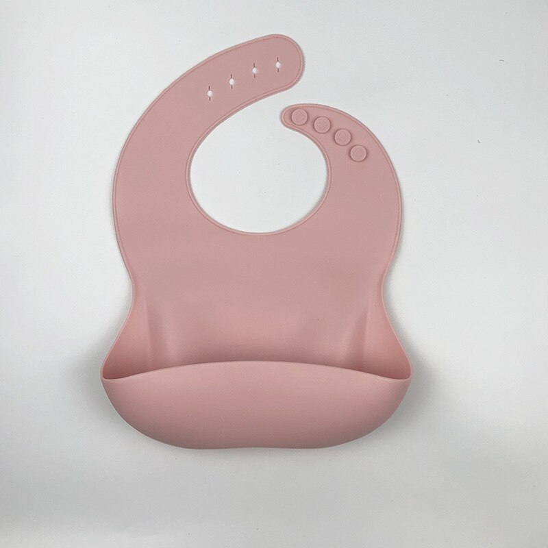 Modieuze Silicon Borstplaat Baby Bib Waterdichte Siliconen Bib Infant Bandana Bib Pasgeboren Voeden Anti-Kwijlen Kinderen Bib: pink