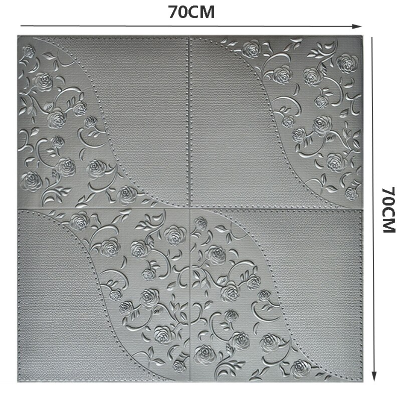 3D Wall Stickers ceiling sticker roof decoration Foam wallpaper waterproof DIY TV background wallpaper decoration sticker: Gray