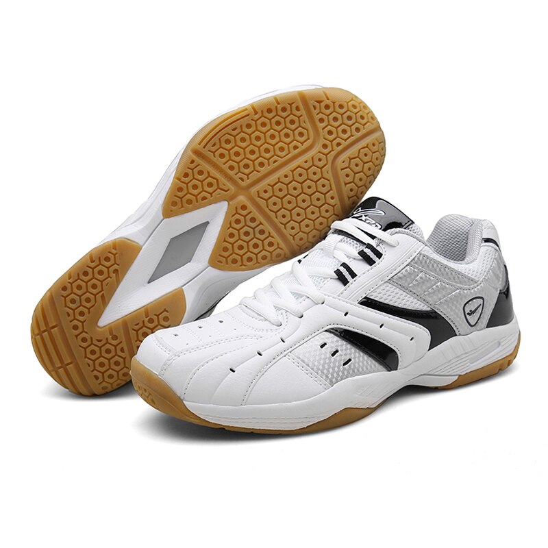 Women Anti-Slippery Volleyball Shoes Mens Athletic Sneakers Breathable Lightweight Sports Badminton Shoes D0439: White / 5.5