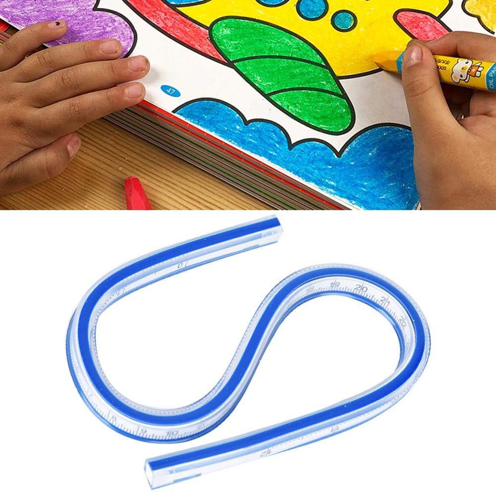 Flexible Plastic Drafting Drawing Curve Ruler Bend Geometric Measuring Rulers 30cm/40cm/50cm/60cm/75cm/90cm Soft Tape Measures