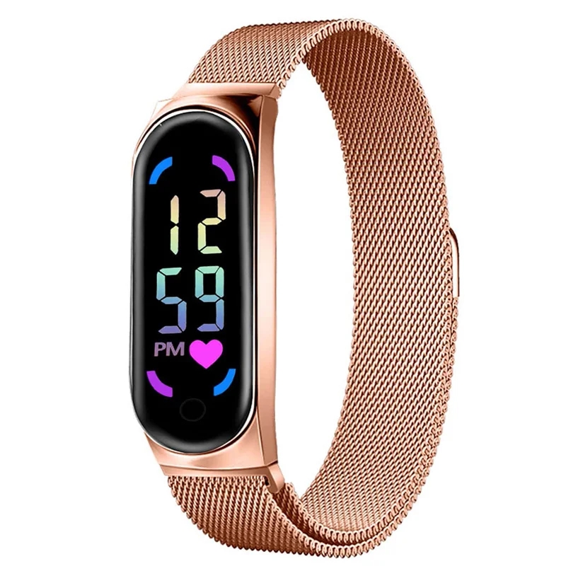 LED Women Watch Magnetic Watchband Strap Waterproof Touch Feminine Clock Digital Wristwatches: Default Title