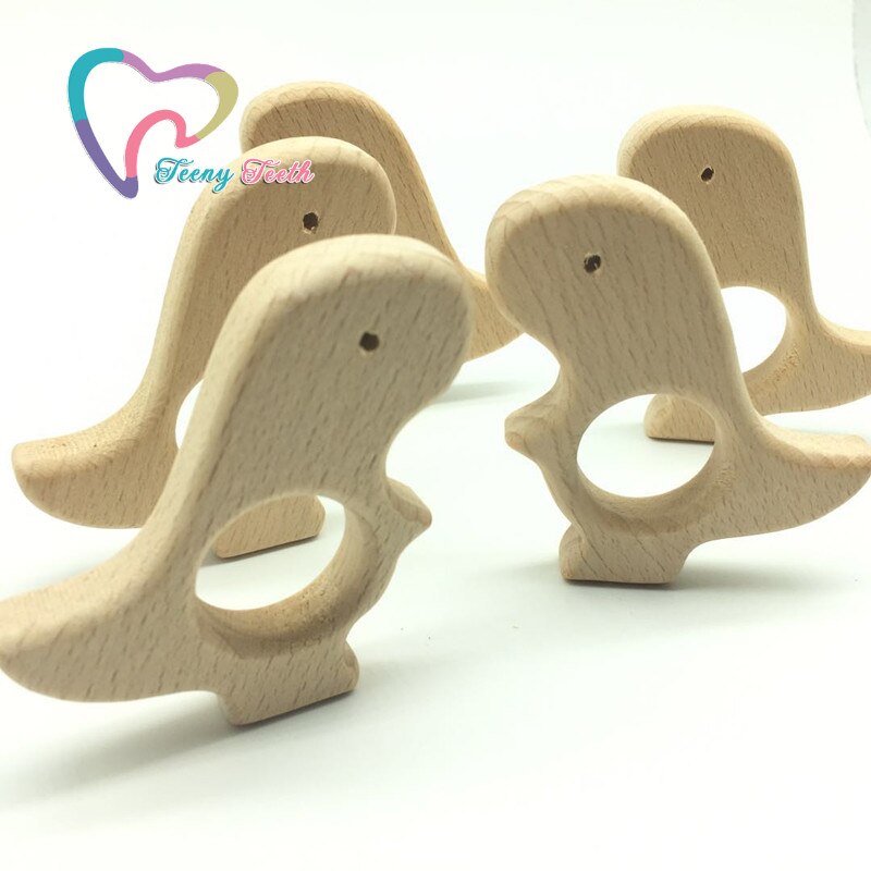 Teeny Tanden 5 stks Beukenhout Dino Baby Hangers Bijtring Baby Speelgoed Tandjes Accessoires DIY Hout Dinosaurus Tandjes Hangers