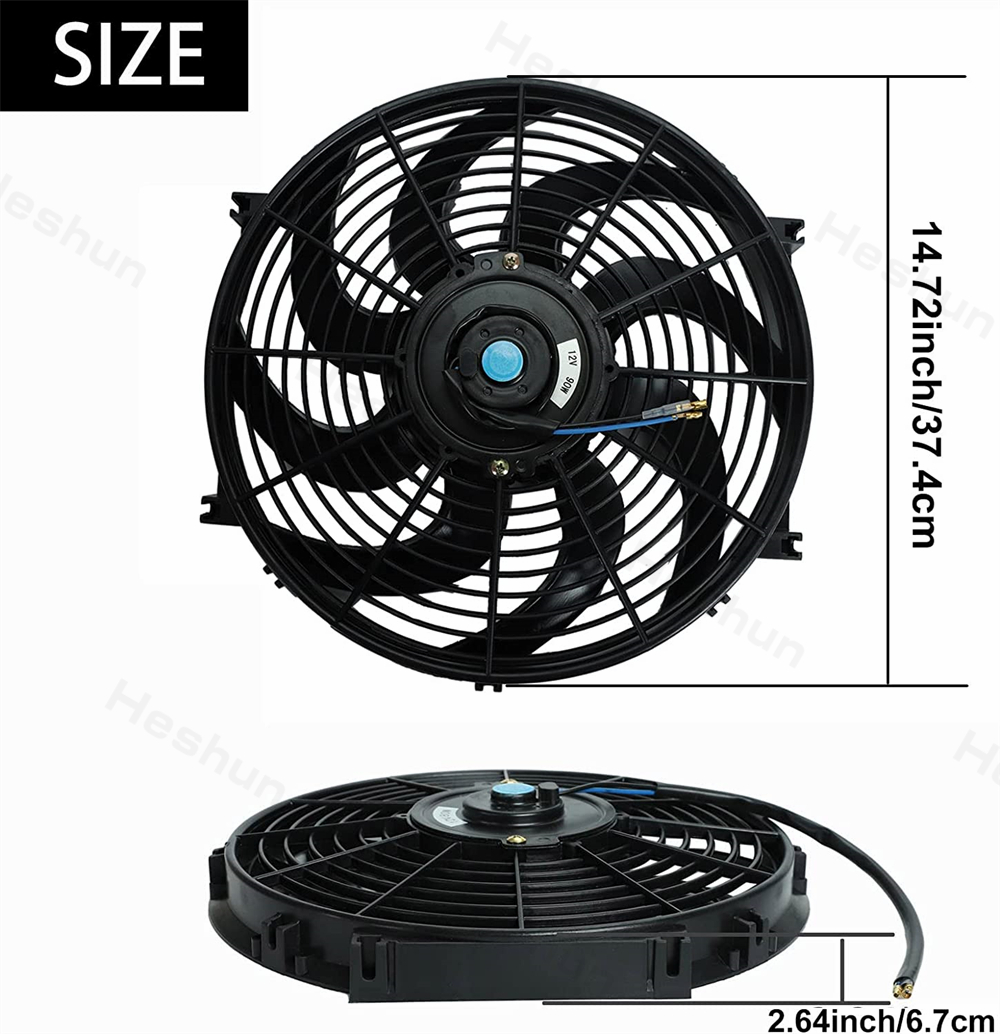 Universell 8/10/12/14/16 Zoll schlanker Lüfter drücken ziehen Hochleistungs-Kühler lüfter 12V 80W 2100 U/min montieren Bausatz schwarz