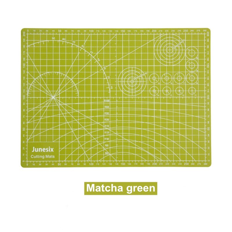 Large paper cutting pad A3/A4 children's cutting pad with scale compound PVC non-marking cutting pad mouse pad: Matcha green / A4  (300x220mm)