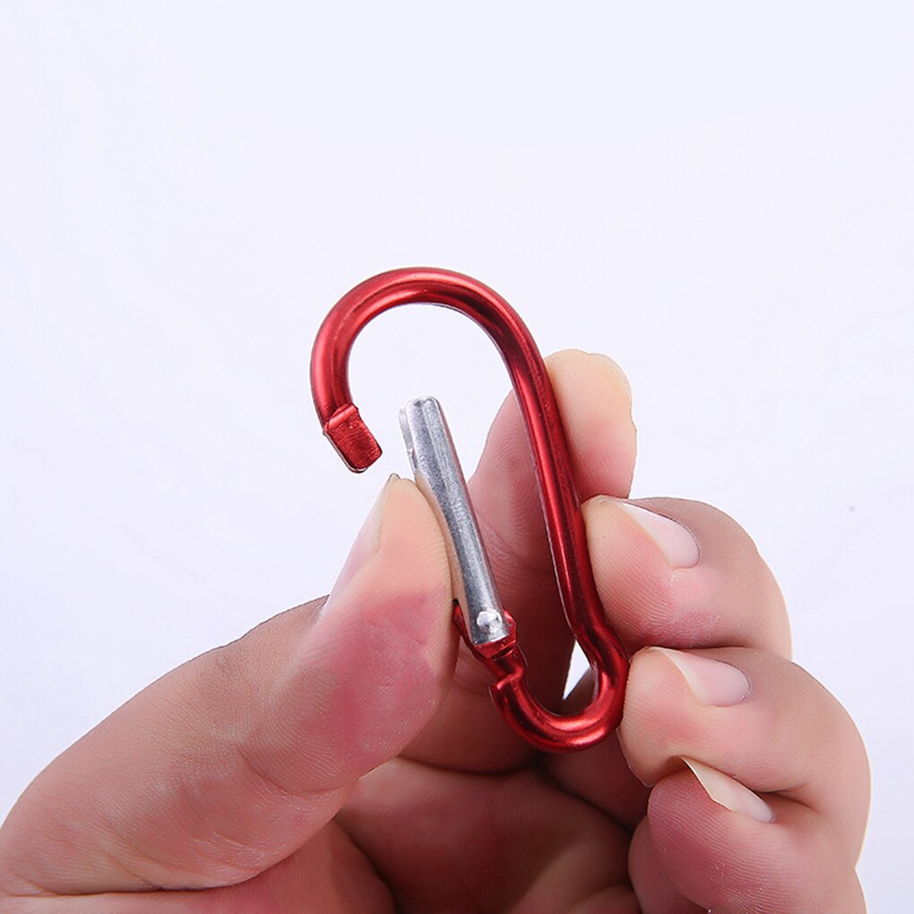 5Pcs Klimmen Button Carabiner D-Ring Clip Camping Wandelen Haak Outdoor Sport Multi Kleuren Aluminium Veiligheid Gesp Sleutelhanger