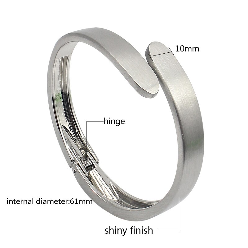 3 Colors Cuff Bracelets For Women/Men Stainless Steel Matte Bangle Jewelry Bijoux Accessories Valentine