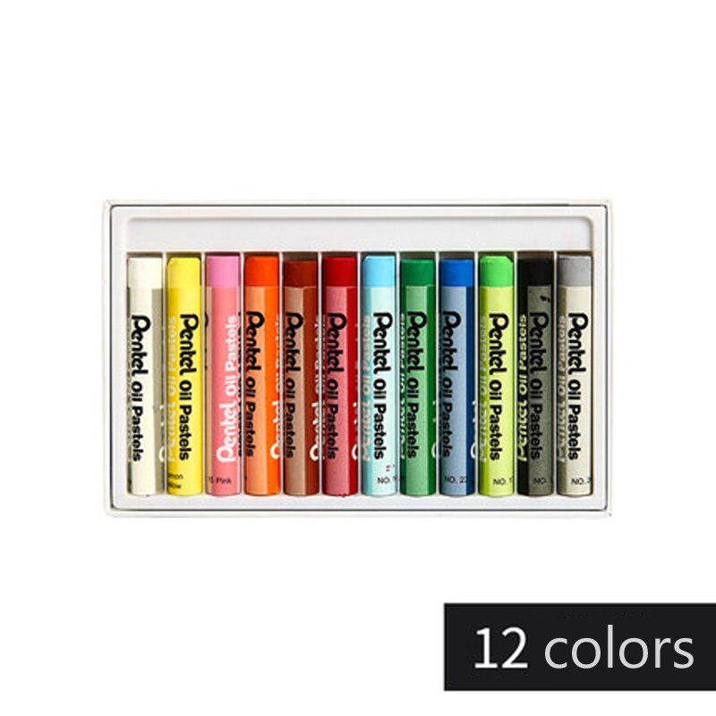 Pentel Oil Painting Stick 12/16/25/36/50 Colors Washable Painting Art Painting Color Pen Set PHN Non-dirty Hands Easy to Colour: 12color