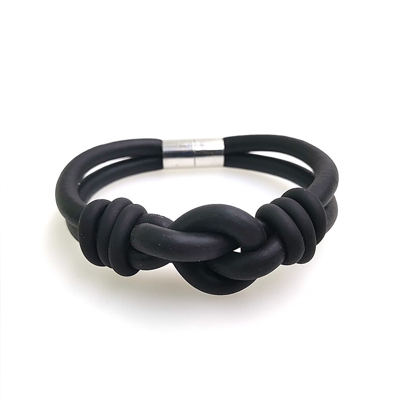 YD&YDBZ Handmade Bracelets For Women Rubber Bracelet Bind Accessories Black And Gray Chains: style 1