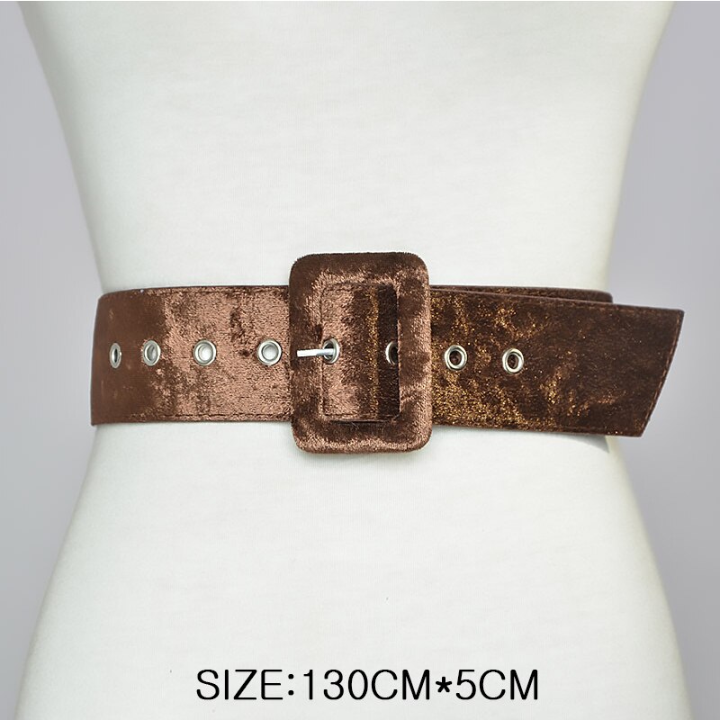 Cinturones de gamuza AWAYTR para mujer, Otoño Invierno, cinturones para abrigo de Color fuerte, estilo salvaje, cintura, Pin, hebilla envuelta, cinturones de franela Vintage: C