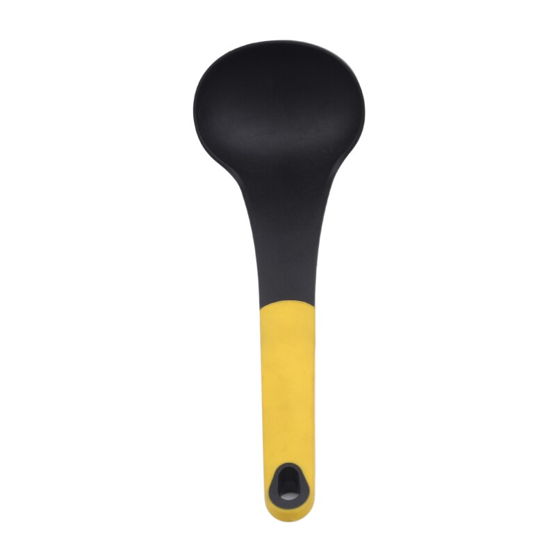 Nylonowa zupa łyżka robić sałatek nowy żółty długa rączka owsianka łyżka z tacą zastawa stołowa 2020 kadzi naczynia kuchenne narzędzia kuchenne: Default Title