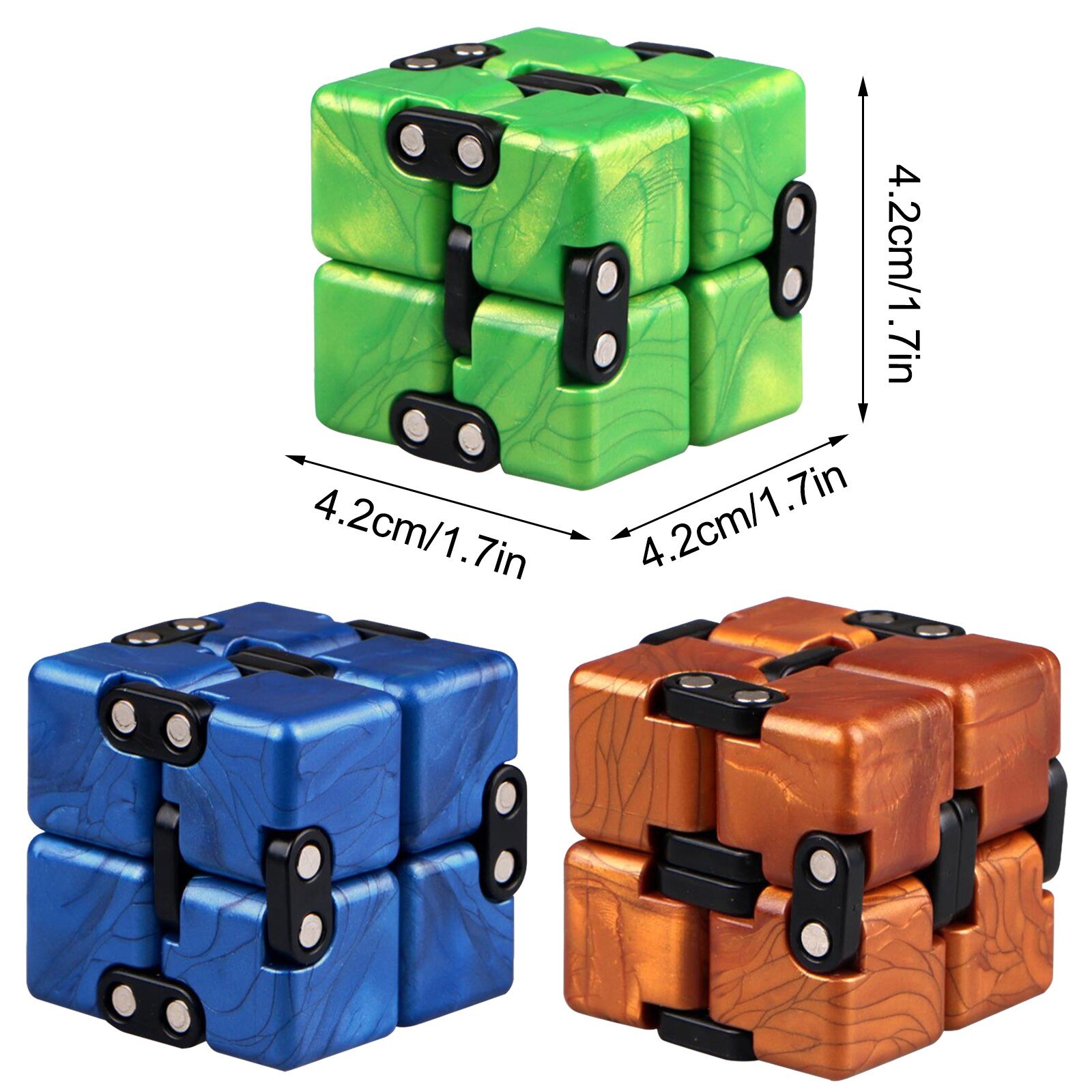 3Pcs Infinity Cube Cool Mini Gadget Beste Voor Stress En Angst Relief Figet Speelgoed Ontspannen Speelgoed Volwassenen stress