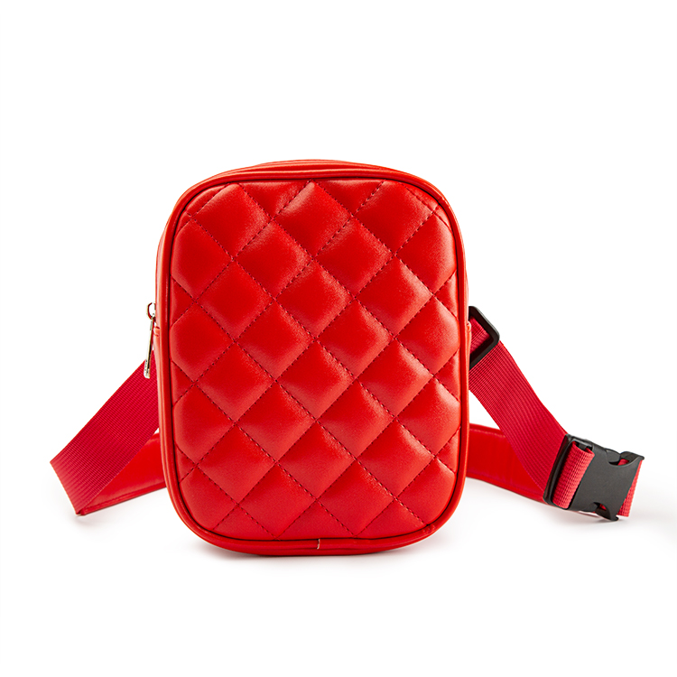 BQ-riñonera de cuero con diamantes para mujer, Cangurera con cinturón para la pierna, para senderismo al aire libre, motocicleta, motorista, amantes de la: Rojo