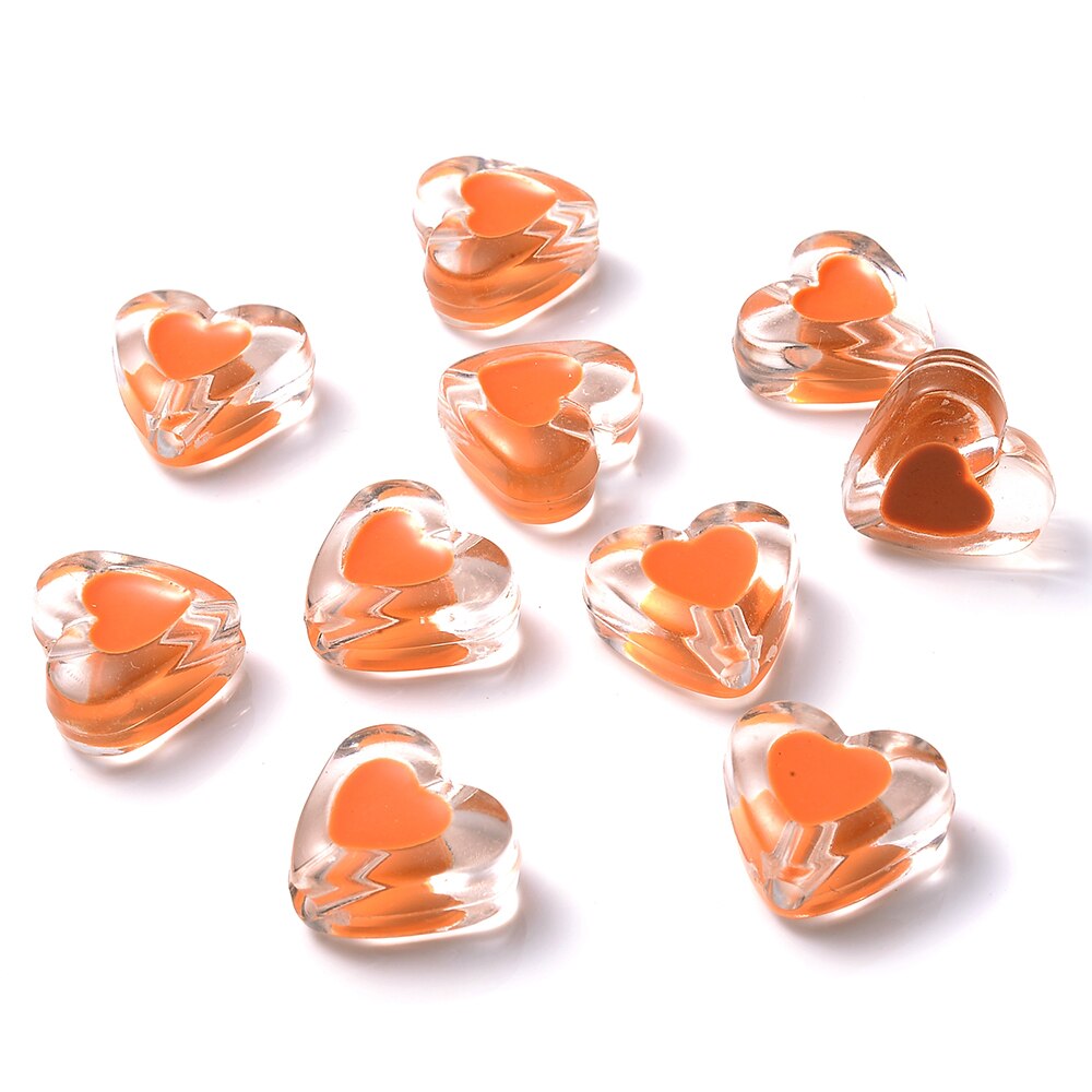 Iyoe 20 stück mehrfarbige, transparente bonbonherzperlen, süße acryl-abstandshalterperlen zur herstellung von schmuck, armbändern, halsketten und ohrringen: 7
