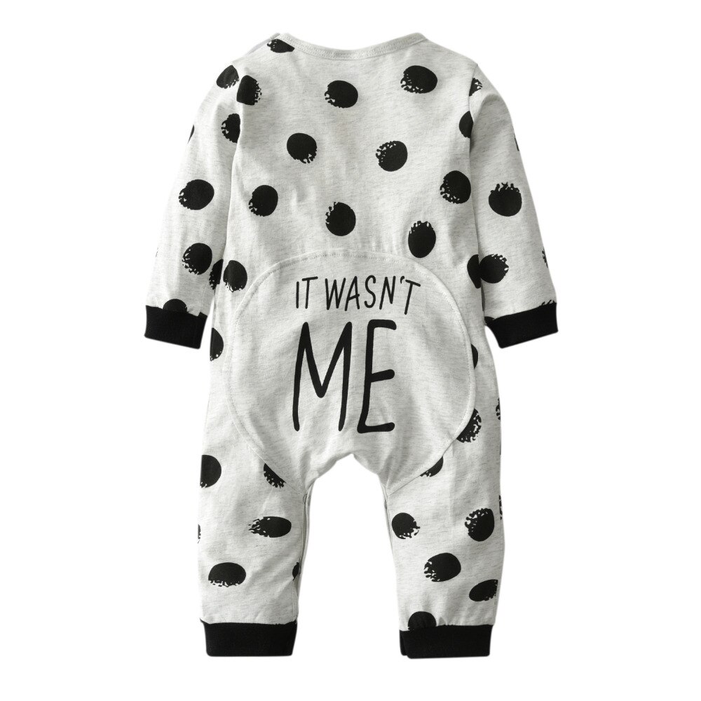 Neugeborenen Baby Jungen Mädchen Infant Kleidung Herbst langarm Dot und Brief Kleinkind Overall Kleidung Outfits