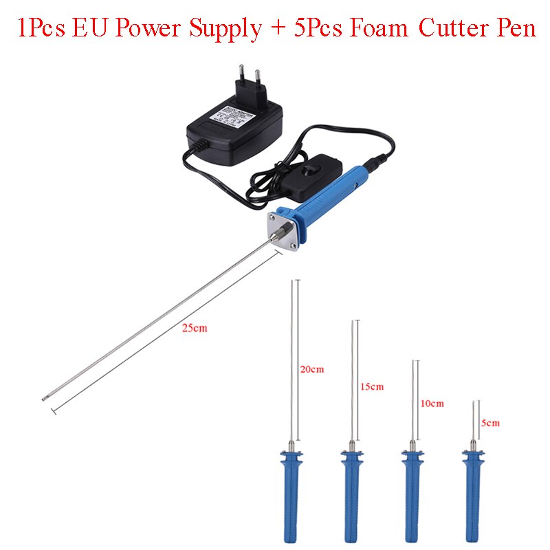 Foam Cutter Pen 15W 110V-240V Electric Foam Polystyrene Cutting Machine Portable Styrofoam Cutter DIY Cutting Tools: EU Plug and 5pcs Pen