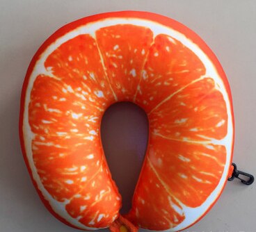 Frugt u-formet rejsepude nanopartikler nakkepude vandmelon citron kiwi appelsin bilpuder blød pude boligtekstil: 5