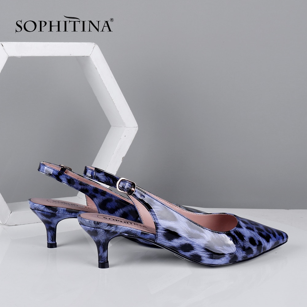 SOPHITINA Sommer Frauen Neue Pumpen Spitz Dünne Fersen Med Pumps Modische Schuhe Mikrofaser Reife lässig Sandalen SC636