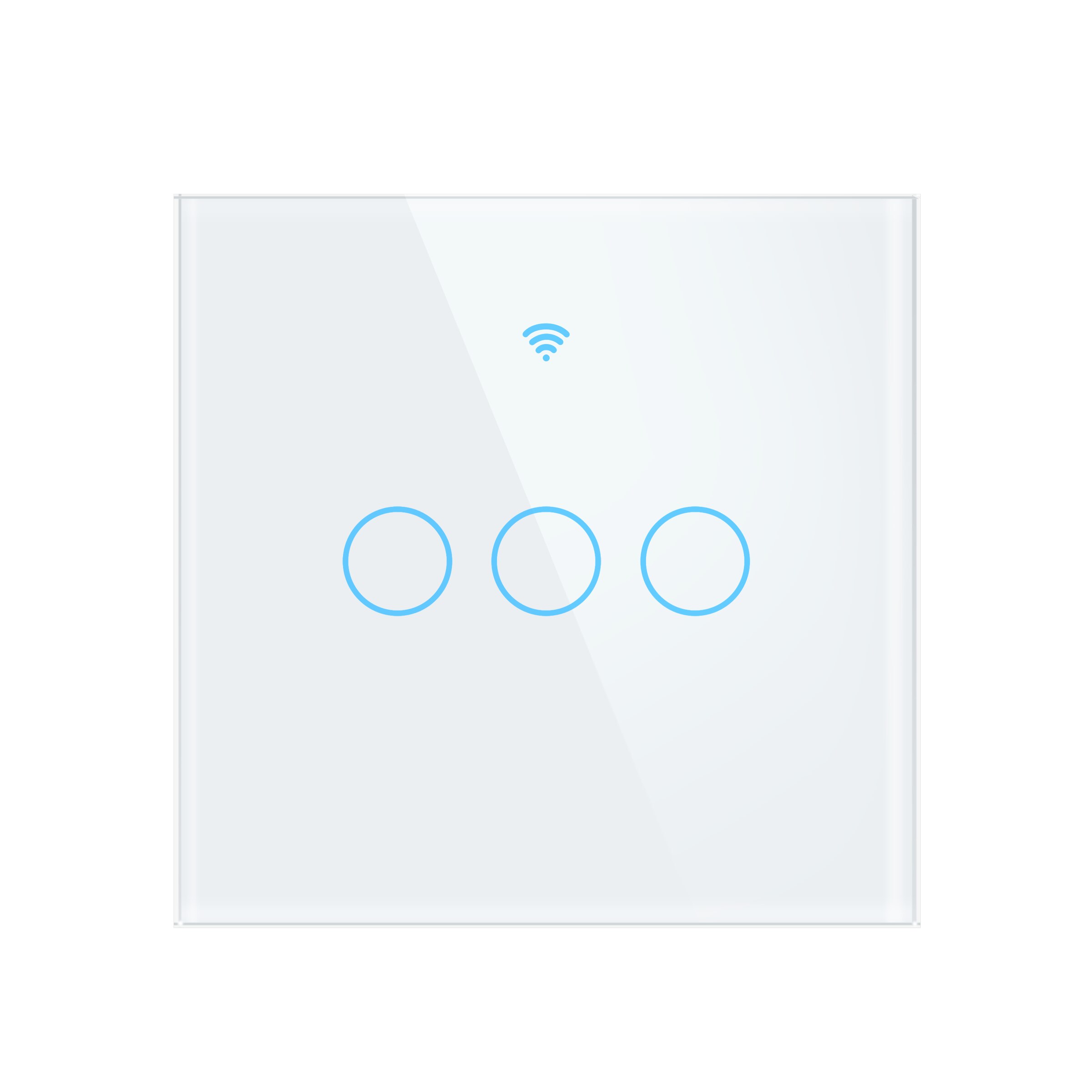 Tuya Smart Wifi Touch Light Switch, Neutrale Draad Vereist Schakelaar Eu 1 2 3 Gang, werken Met Alexa Google Thuis Geen Hub Nodig: White 3 Gang