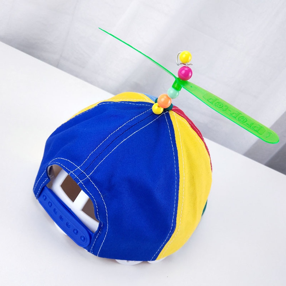 Gorra de molino para niños, Polo de bambú, sombrero de juguete con hélices, gorra de béisbol de retales de Color divertido para niño o niña, sombrero de balsa de juguete de Bambú